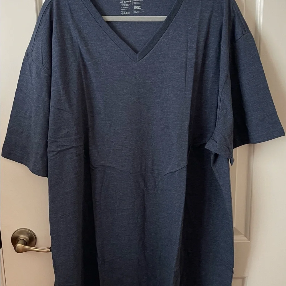 Fresh Clean Treads Men's Charcoal Short Sleeve Tee v neck 4X-Large - Picture 2 of 6
